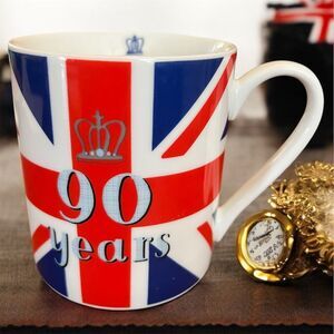 Sainsbury's Queen's 90th Birthday Celebration Mug 2016 Multicolor Union Jack EUC